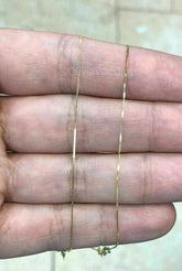 14K Solid Yellow Gold Necklace Gold Box Chain 16" 18" 20" 22" 24" 26'' 30'' ,Everyday Necklace, Simple chain, Best Seller, Gift, Anniversary